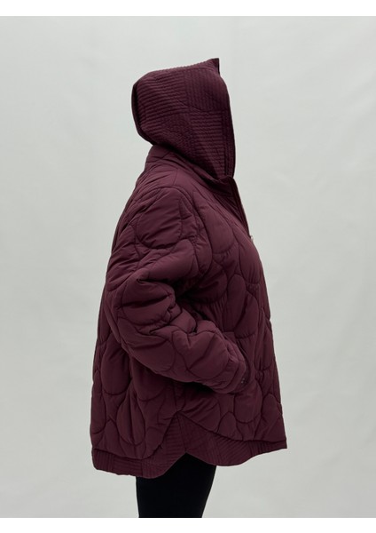 Büyük Beden Fermuarlı Düğmeli Cepli Kapüşonlu Oversize Kadın Mont indirimleri