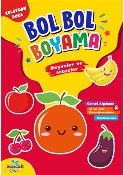 Meyveler ve Sebzeler - Kolaydan Zora Bol Bol Boyama