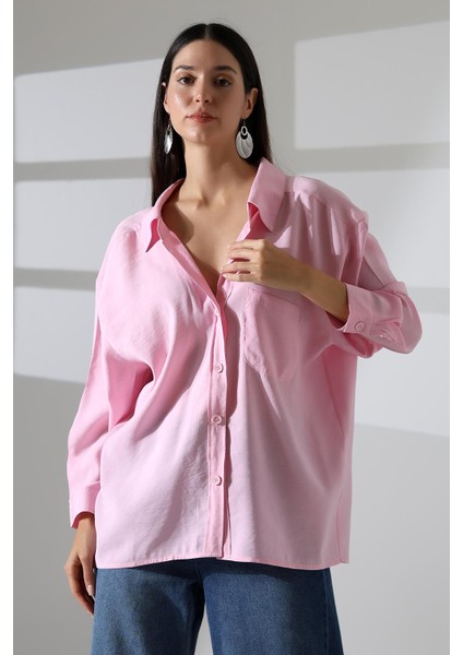 Tek Cep Modal Oversize Kadın Gömlek modelleri