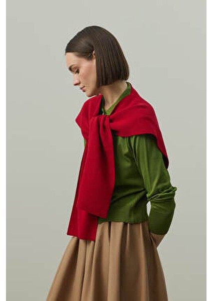 Kare Parçalı Atkı Kırmızı fiyatları