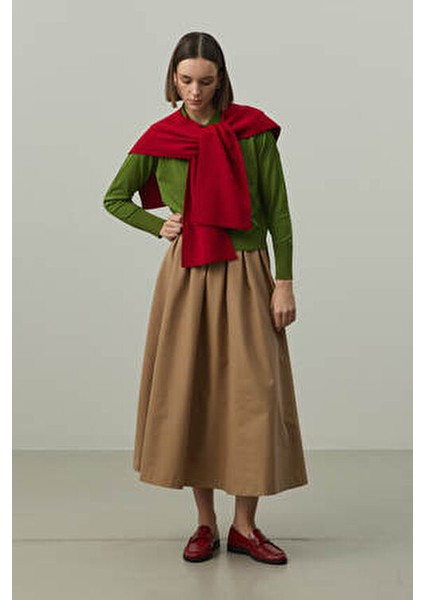 Kare Parçalı Atkı Kırmızı modelleri