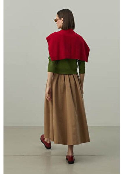 Kare Parçalı Atkı Kırmızı indirimleri