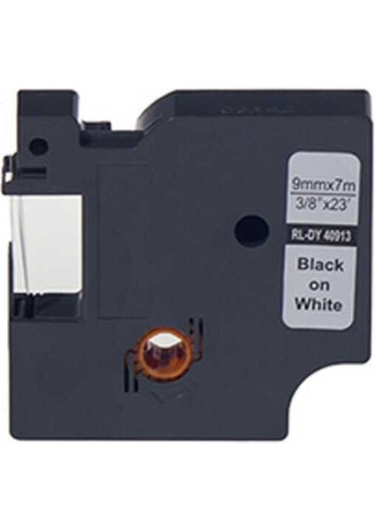 40913 Muadil Beyaz-Siyah D1 Yedek Şerit 9mm x 7m