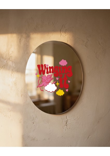 Mood Ayna Winging It - Tasarım Ayna, Pinterest Dekoru, Dekoratif Baskılı Ayna, Yazılı Ayna modelleri