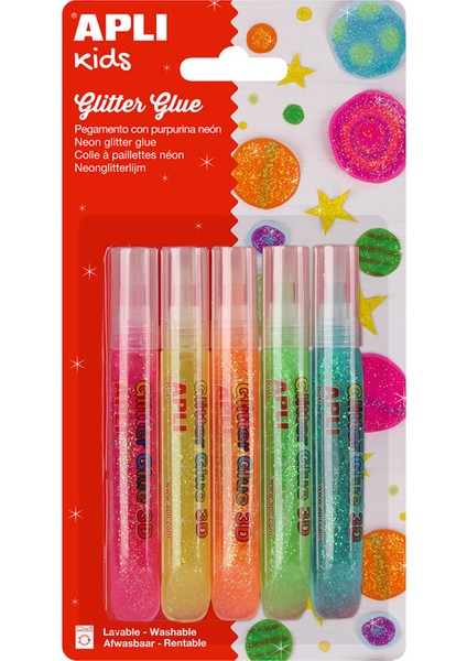 Yapıstırıcı-Aplı 3D Neon 5 Renk