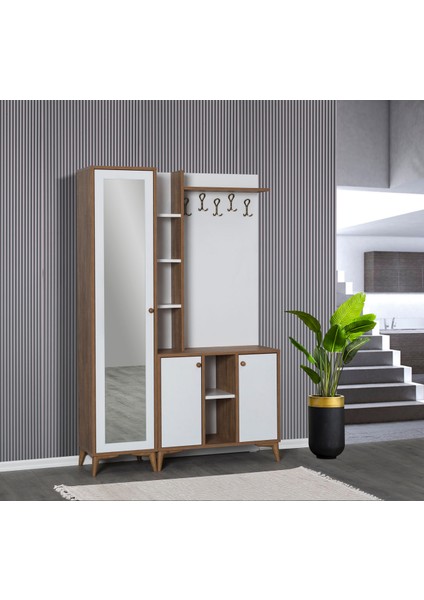 Mn Aynalı Raf Askılık Detay Portmanto Ayakkabılık