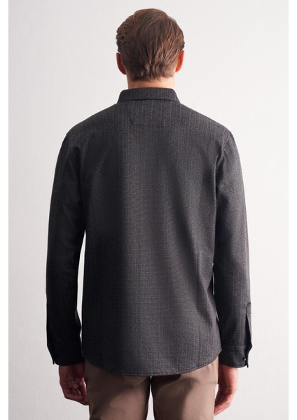 Siyah Smart Düğmeli Yaka Uzun Kol Cepsiz Slim Fit Casual Gömlek 1004255172 indirimleri