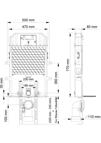 Slim 80 Gömme Rezervuar + Visam Didim Kumanda Paneli fırsatları