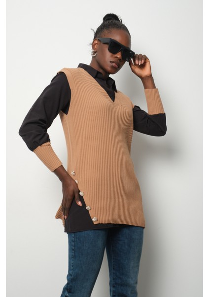 Fitilli Triko Süveterli Gömlek Ikili Kombin modelleri