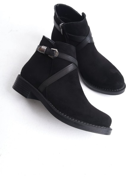 Almıla Fermuarlı Lastikli Ortopedik Taban Suya ve Soğuğa Dayanıklı Topuklu Süet Kadın Bot St Siyah fiyatları