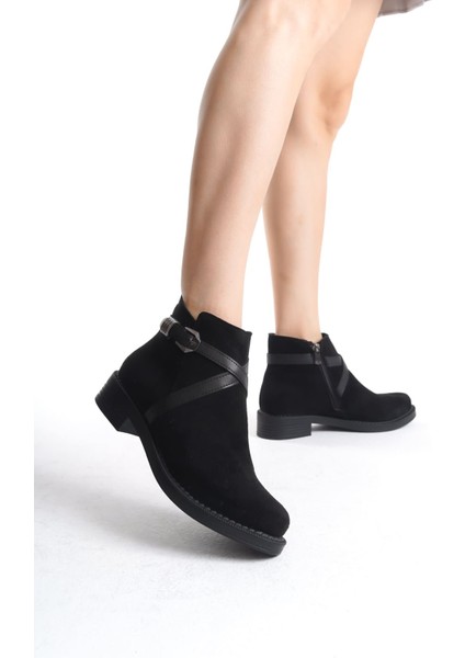 Almıla Fermuarlı Lastikli Ortopedik Taban Suya ve Soğuğa Dayanıklı Topuklu Süet Kadın Bot St Siyah fırsatları