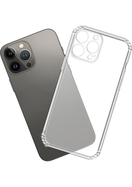 Apple iPhone 13 Pro ile Uyumlu Kapak Kamera Korumalı Şarj Yeri Tıpalı Şeffaf Silikon Kılıf fırsatları