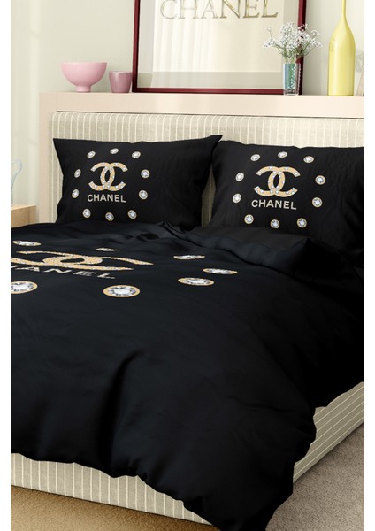 Nevresim Takımı Çift Kişilik Pamuklu Saten Kumaş 6 Parça 3D Dijital Baskı Duvet Cover Set Model No: