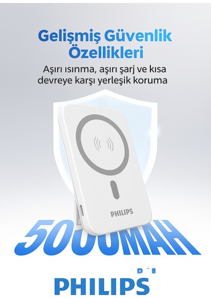 Magsafe Ile Uyumlu Kablosuz Powerbank, 5000 Mah, Taşınabilir Şarj Cihazı, Stand Özellikli, Usb-C ve Usb-A Çıkışlı, Hızlı Şarj fiyatları