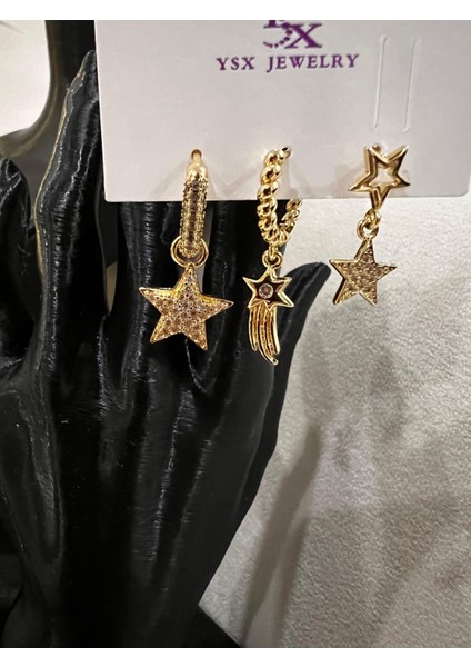 Çelik Altın Kaplama Çoklu Küpe Set fiyatları