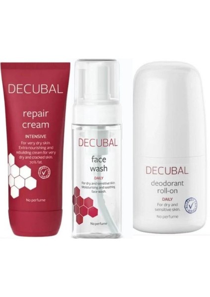 Repair Onarıcı Krem 100 ml ve Face Wash 150 ml Yüz Yıkama Jeli ve Roll On 50 ml