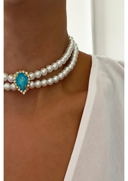 Damla Kristal Cam Inci Choker Kolye fiyatları