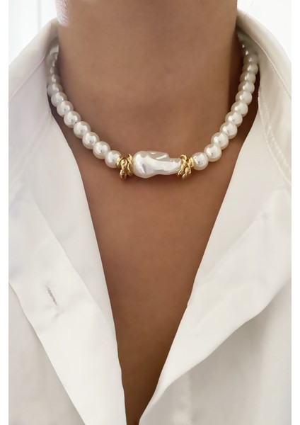 Barok Inci Choker Kolye