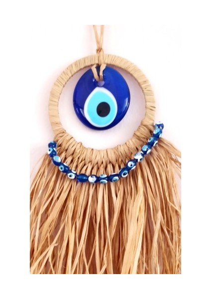 Cam Nazar Boncuklu Rafyalı Mini Duvar Süsü fiyatları