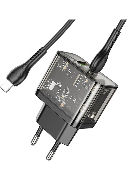 Hoco N34 PD20W Usb+Type-C + iPhone Lightning Kablo Hızlı Şarj Adaptör SETI-(5775 - ?52?58E2-2G3 fırsatları
