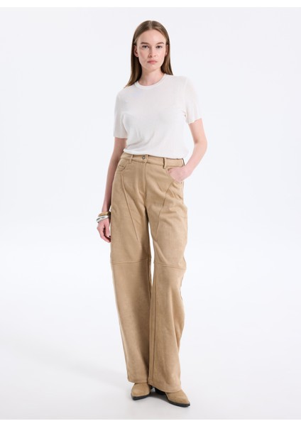 Yuvarlak Yaka Standart Düz Beyaz Kazak Kadın LV044A307GYAS fiyatları