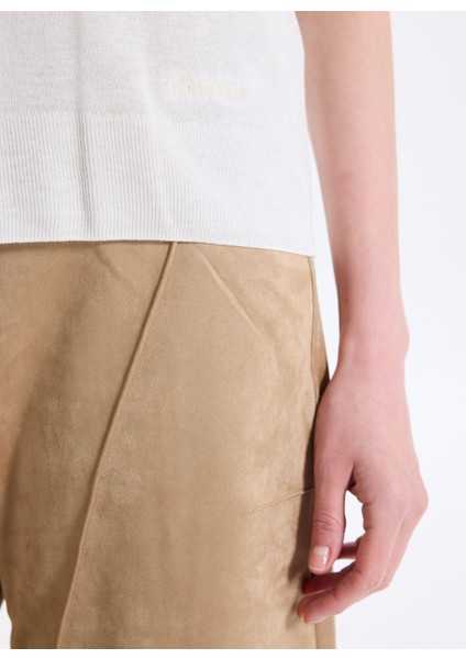 Yuvarlak Yaka Standart Düz Beyaz Kazak Kadın LV044A307GYAS indirimleri