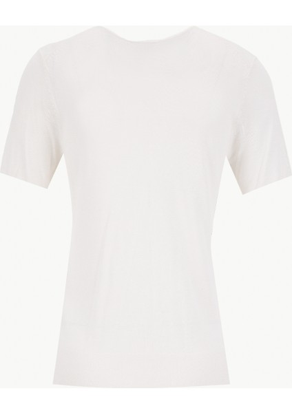 Yuvarlak Yaka Standart Düz Beyaz Kazak Kadın LV044A307GYAS