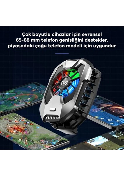Memo Dla8 Cep Telefon Soğutma Fanı Radyatör Soğutucu Rgb LED IŞIKLI-(5775) - ?34?92E8-9G6734 modelleri