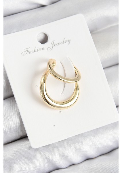 Pirinç Halka Model Gold Renk Sağ Kıkırdak Küpe - Lisinya