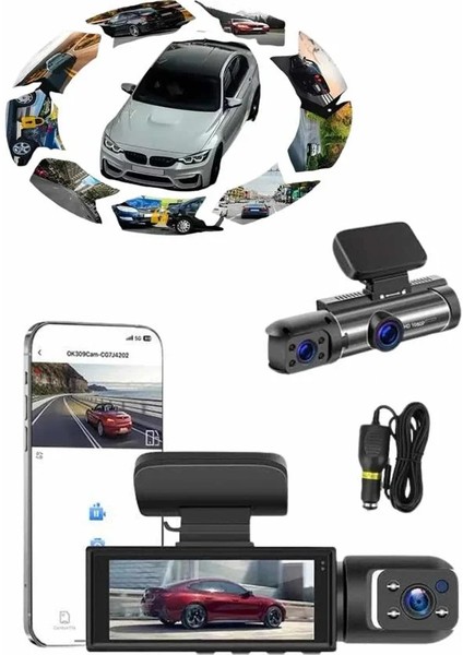 Video ve Fotoğraf Kaydedici Sürüş Kamerası Ön ve Arka Çift Kameralı modelleri