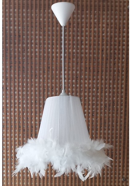 Beyaz Organze Sarma M-318 Yatak Odası Çocuk Odası Genç ve Bebek Odası Avize Aydınlatma Sarkıt.