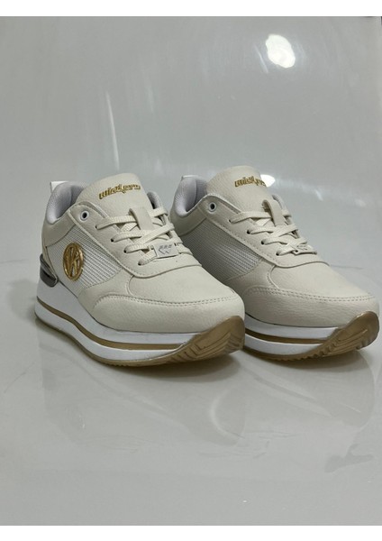 2927 Wickers-1 Bej Hafif Dolgu Bayan Spor Ayakkabı