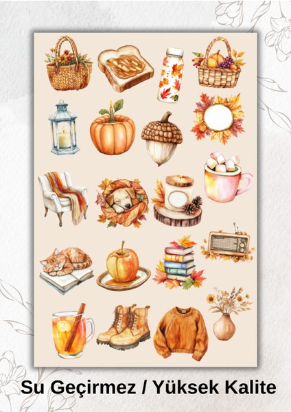 Sonbahar Temalı Cadılar Bayramı Sticker Ajanda Bullet Journal YRM0001