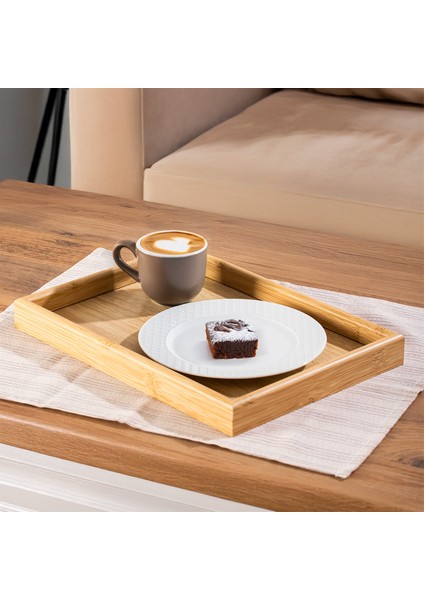 PBT-362 Ahşap Tepsi 2li Set Çay Kahve Bambu Sunumu Tepsi Seti fiyatları