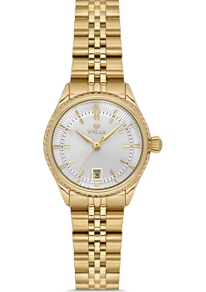 Wel 2511-6 Kadın Kol Saati – Çelik Kasa & Kordon, Takvimli, Gold Renk, 3 Atm Suya Dayanıklı