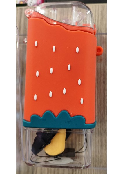 Dondurma Model Askılı Pipetli Plastik Matara Suluk