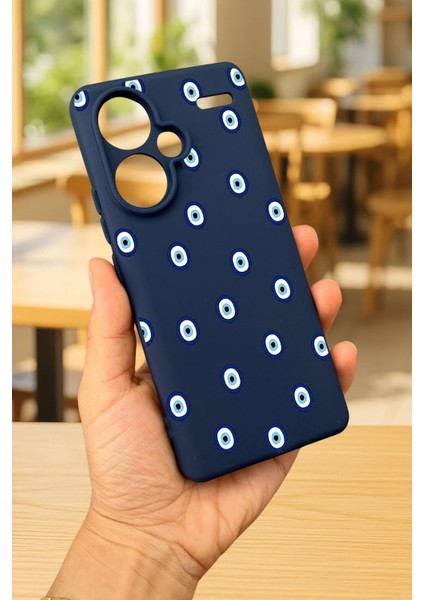 Redmi Note 13 Pro Plus - Nazar Boncuk Desenli Silikon Darbe Emici Klasik Korumalı Rubber Kılıf modelleri