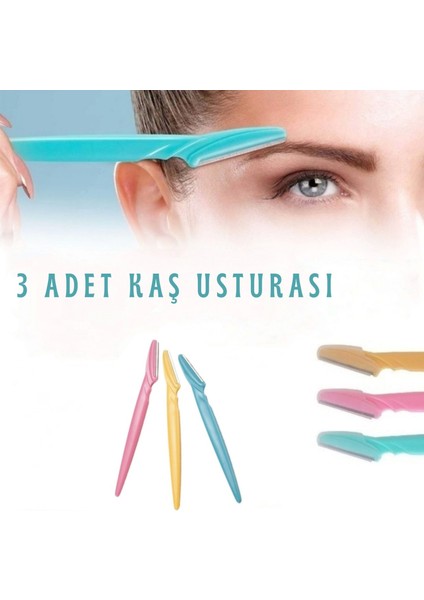 Tinkle Kaş Usturası 3'lü Set - Mükemmel Kaşlar Için Hassas ve Etkili Aracınız ( Lisinya )