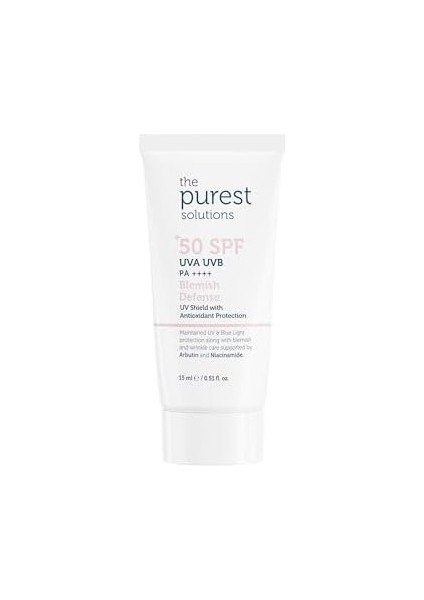 The Purest Solutions Cilt Tonu Eşitleyici ve Leke Karşıtı Blemish Defense Renkli Güneş Koruyucu Krem Spf 50, Seyahat Boy 15 ml