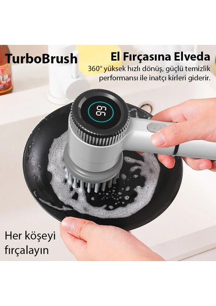 Ezere Turbobrush 5 Başlıklı Elektrikli Temizlik FIRÇASI-(5775) - ?05?04E5-5G0905 fiyatları