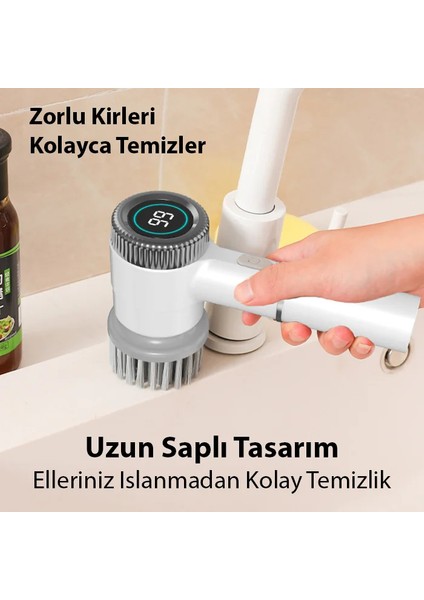 Ezere Turbobrush 5 Başlıklı Elektrikli Temizlik FIRÇASI-(5775) - ?05?04E5-5G0905 modelleri