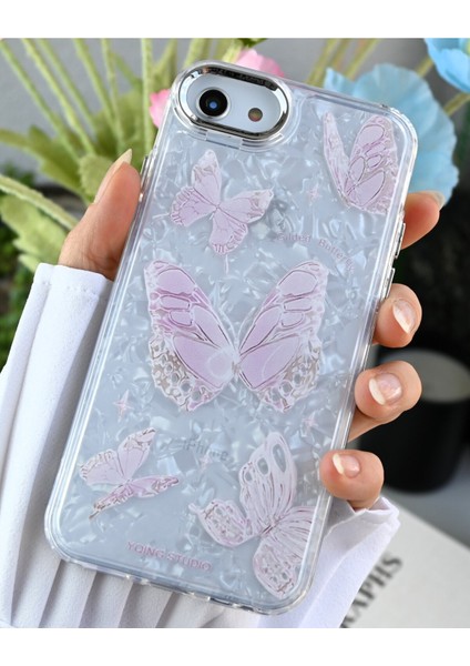 Iphone 6 - iphone 7 - 8 - Se 2020 2in1 Kelebek Renk Geçişli Esnek Silikon Kılıf