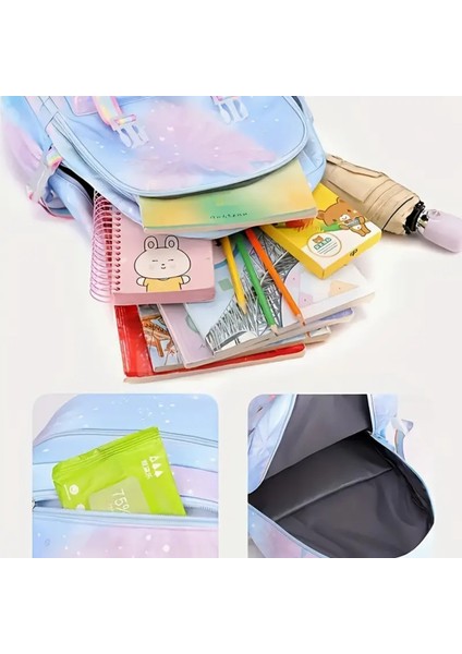 Çocuk Sırt Çantası Kuromi Figürlü 4 Bölmeli Geniş Kapasiteli AD4008 fiyatları