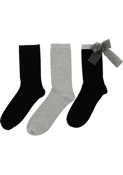 Chıc 3 Lu Skt-W 5pr Siyah Kadın Soket Çorap