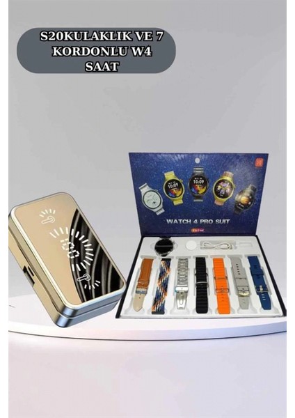 Powerbank Aynalı Bluetooth Kulaklık ve Akıllı Saat Seti Anc Özelliği Dokunamatik indirimleri