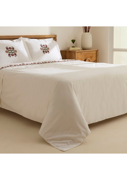 Nubea Nakışlı Çift Kişilik Nevresim Takımı Beyaz modelleri