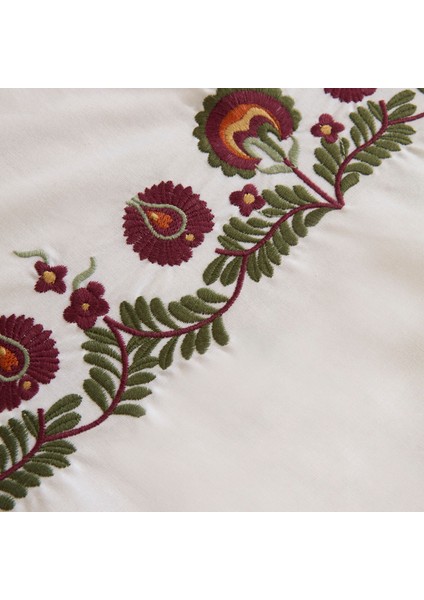 Nubea Nakışlı Çift Kişilik Nevresim Takımı Beyaz