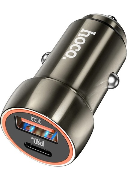 Hoco Z46A PD20W+QC3.0 Usb+Type-C Giriş Araç Içi Çakmaklık Hızlı Şarj Aleti-( - ?03?77E6-9G6 fiyatları