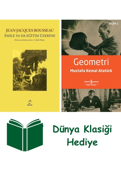 Emile Ya Da Eğitim Üzerine + Geometri + Dünya Klasiği Hediye