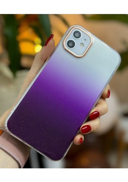Iphone 11 Uyumlu Şeffaf Ombre Model Şeffaf Simli Silikon Kılıf modelleri